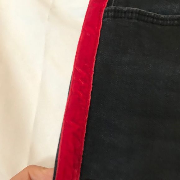 Zara Womens Skinny Jeans Blue Red Stripe 5 Pocket Zipper Denim Casual Pants 6 - Picture 4 of 9